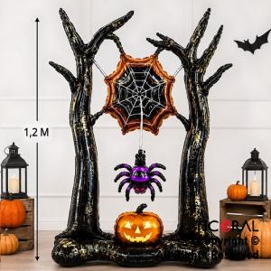 GLOBO METALIZADO HALLOWEEN TELARA�A 120 CM (U2604-14)